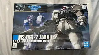 MS-06F-2 ZakuIIF2 HGUC Gundam unboxing