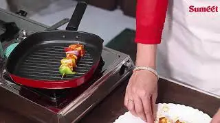 Sumeet Rowan Non Stick Combo Set of 2.6mm Thick (Mini Multi Snack Maker+Kadhai With Lid+Grill Pan)