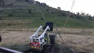 Mine site rehabilitation - aerial hydromulching timelapse