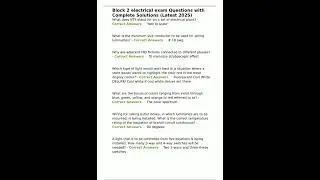 Block 2 electrical exam Questions with Complete Solutions Latest 2025