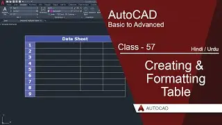 Урок 57 по AutoCAD &ndash; Создание и форматирование таблиц: полный видеоурок на урду и хинди | Инструм...