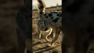 a high quality 3d realistic dog playing happily