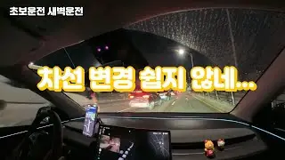 초보운전 테슬라 모델 Y | 새벽인데도 차선 변경이 이렇게 어렵다…