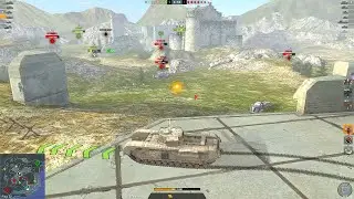 Naval Frontier map in World of Tanks Blitz (battle 14b) using Cromwell tank (7 vs 7 battle)