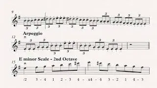 W Violin - E Harmonic Minor