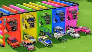 TRANSPORTING ALL POLICE CARS & EMERGENCY AMBULANCE VEHICLES WITH MERCEDES-BENZ TRUCKS | FS22 #016