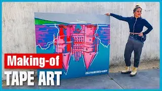 Creating ART with DUCT TAPE ONLY // Tape Art Making-of