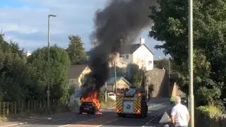Car fire outside The Sloop, Kingskerswell