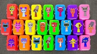 Finding Incredibox Sprunki Slime ASMR 🔍 Mini Suitcases Clay Slime | Oren, Raddy, Clukr
