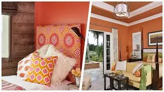 75 Bedroom With Orange Walls And Purple Walls Design Ideas You'll Love ♡