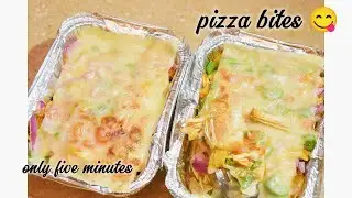 &lrm;5 minutes Pizza bites | cheesy bread bites recipe.