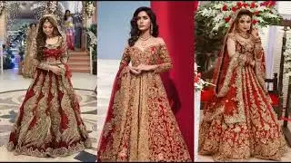 Best Pakistani Bridal Wedding Dresses for Walima Functions Chiffon Fashion  2018 Latest