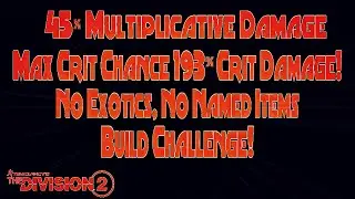 The Division 2 - No Named item/Exotic Build Challenge!  Max Crit Chance 193% Crit Damage!