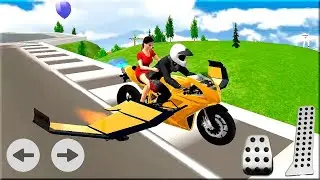 Flying Motorbike Simulator - City Bike Pilot - Android Gameplay video
