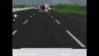 (LOUD) 8 cars involved in a big highway accident in Belgorod, Russia (12.11.2025)