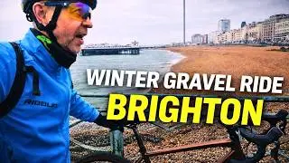 Winter Gravel Ride: Brighton Seafront Blocked, Heading to the Downs