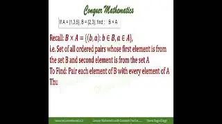 Cartesian Product B x A - Relations & Functions - Class 11 Mathematics - Support Material