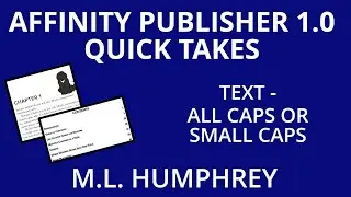 Affinity Publisher 1.0 Text - All Caps and Small Caps