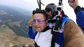 Skok tandemowy 2018 Zielona G&oacute;ra Skykrawiec, Radio Zach&oacute;d, skok spadochronowy