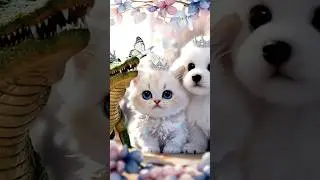 Cute Cat, Dog & Crocodile Dancing Together 🐱🐶🐊 | 3D Realistic Animation #trending #shorts
