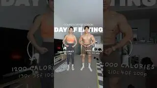 Full day of eating couples deficit edition (1200 VS 2000 CALORIES)
