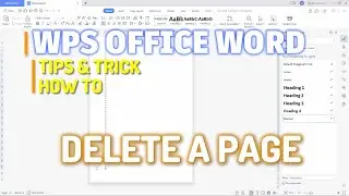 WPS Office Word How To Delete A Page
