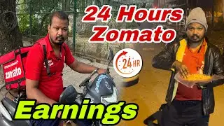 Working 24 HOURS as a ZOMATO RIDER | Zomato Full Day Earning | Zomato Delivery Boy Salary #zomato
