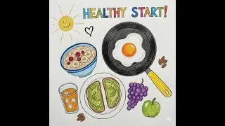 Learn Drawing Healthy Breakfast Items - Eggs, Toast, Fruit & More #drawing #art #health