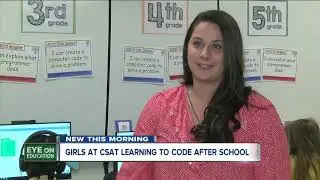 Girls at Charter School for Applied Technologies learn how to code after school