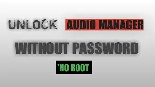 Audio Manager App PASSWORD Unlock In Android No Root