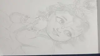  Drawing of shree krishna , outline , free hand , tutorial..............like and subscribe