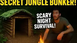 Scary Jungle Night in a Hidden Bunker Home | Cooking & Survival Challenge