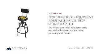 Northern Tool + Equipment Adjustable Swivel Shop Stools Recalled