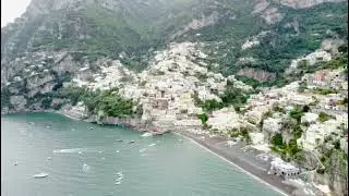Positano from Above 🇮🇹 | Tranquil DJI Drone Flight with Relaxing Sea Sounds 4K 