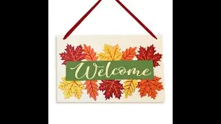 Welcome Fall Leaves SVG Wall Art, Autumn Leaf Door D&eacute;cor, Welcome Sign SVG, Autumn Leaf, Harvest