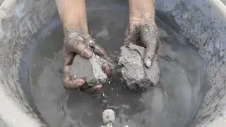 Asmr - full dust charcoalashes with stone crumbling in water 💦