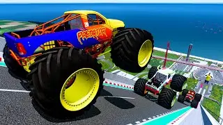 Epic High Speed monster trucks jumps & crashing #153 | BeamNG Drive