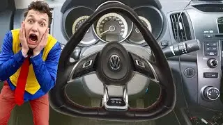 Mr. Joker made triangular Steering Wheel vs Brother Mr. Joe on Car Nissan Cedric 13+