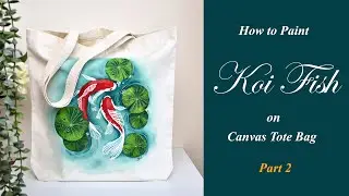 You WON'T BELIEVE How Easy Fabric Painting Koi Fish on Tote Bags Is!
