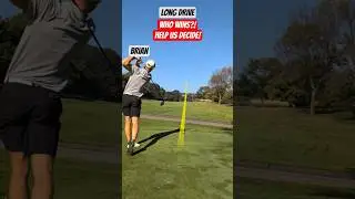 We need some votes! Tim vs Brian, who wins?! #longdrive #golf #shorts