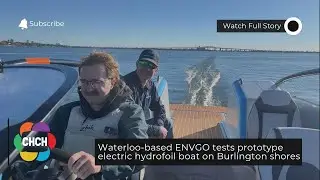 Компания ENVGO из Ватерлоо проводит испытания прототипа электролодки на подводных крыльях на бере...