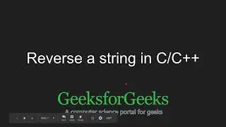 Reverse a string in C/C++ | GeeksforGeeks