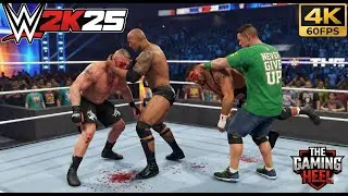 THE ROCK & JOHN CENA VS BROCK LESNAR & BRON BREAKER | Tag Team Match | Wrestlemania 40 | WWE 2K25