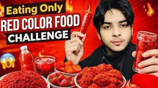 Eating Only Red Color Food Challenge😱🔴||  Red Orange😱