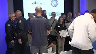 UPDATE: IRONMAN athlete who collapsed ahead of finish line meets first responders who saved him