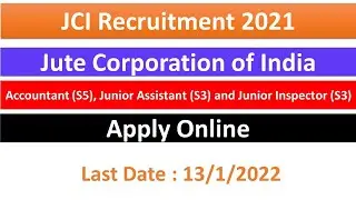 jci recruitment 2021|jute corporation of india recruitment 2021