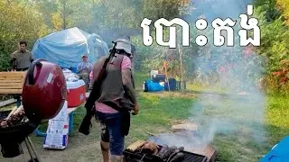 បោះតង់នៅលេីភ្នុំ Camping on top of the mountain in USA