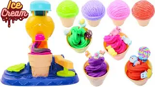 Satisfying Video l How To Make Playdoh Rainbow Ice Cream Cutting ASMR