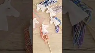 DIY unicorn wands! #unicornparty #diycrafts #crafting #upcycling #yarn #rainbow #partydecorations