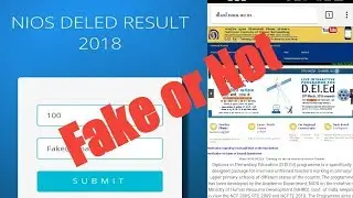 Nios D.El.Ed Exam Result 2018 Fake ! Nios fake news
